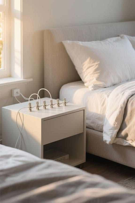 effective bedside cable organization