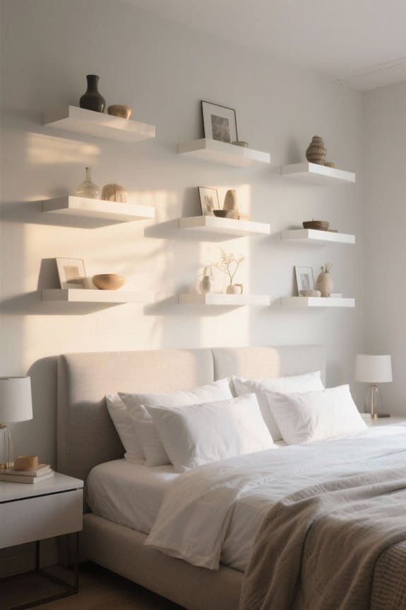 floating headboard shelf ideas