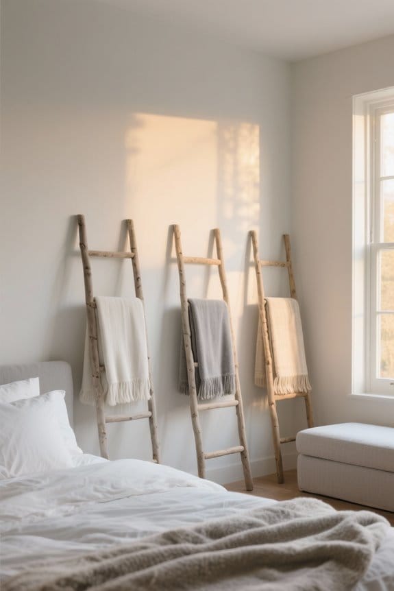 stylish blanket ladder decor